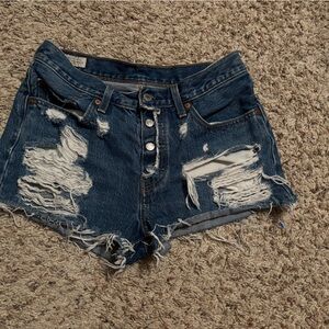 Levi's Distressed Blue Jean Shorts